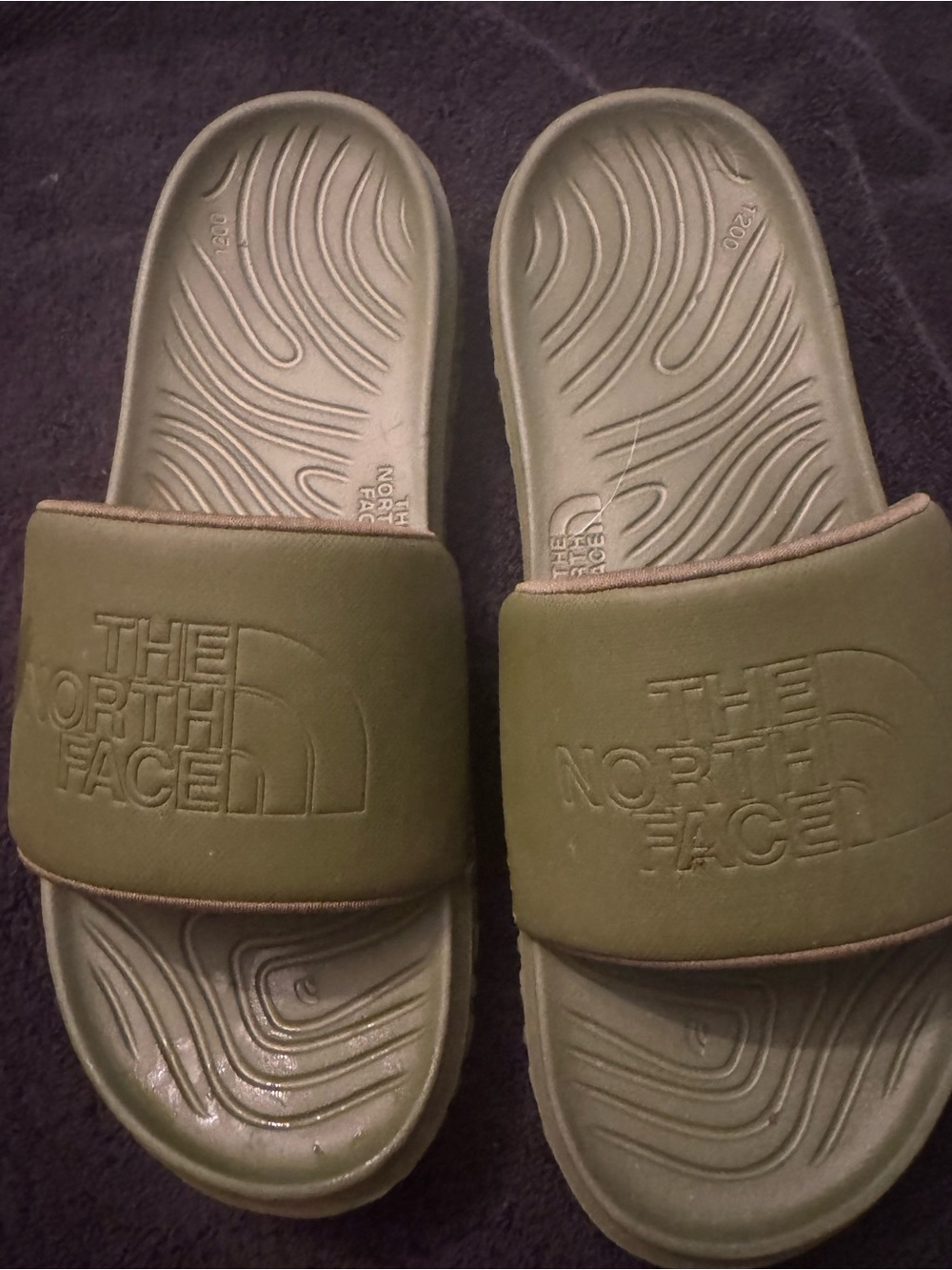 The North Face Olive Green Slide Sandals - Picture 3 of 3